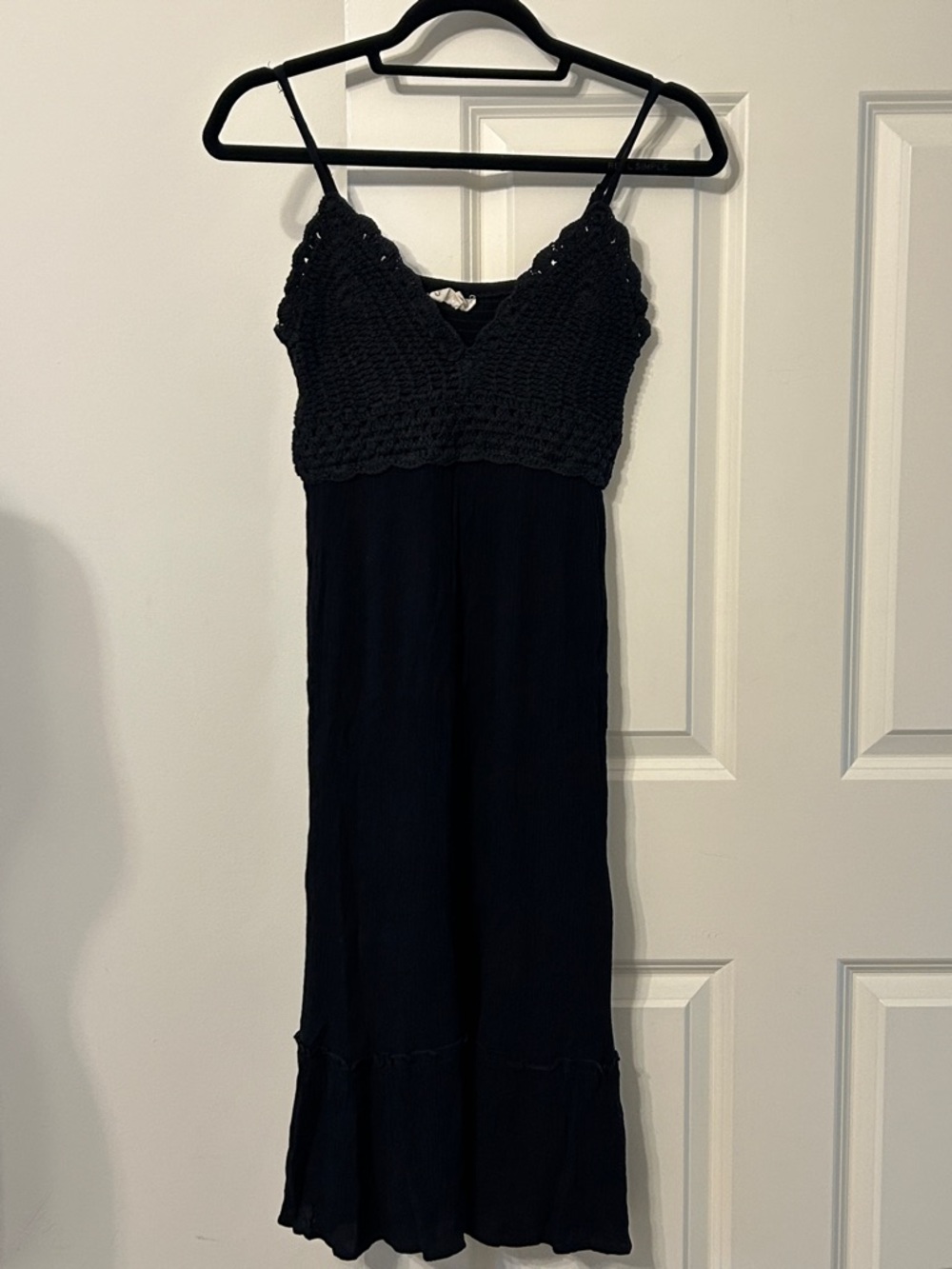 Black Crochet Bodice Midi Sundress by Indulge